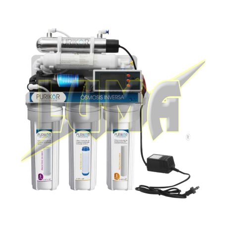 SISTEMA ÓSMOSIS INVERSA CON BOMBA MEDIDOR  TDS Y  LAMPARA UV