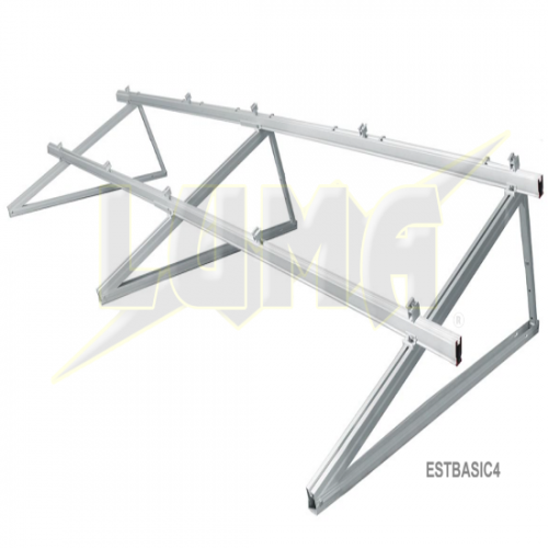ESTRUCTURA BÁSICA DE ALUMINIO PARA 4 MODULOS FV SOLAR