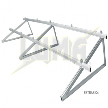 ESTRUCTURA BÁSICA DE ALUMINIO PARA 4 MODULOS FV SOLAR